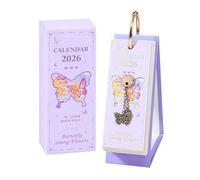 2026 Vintage European Oil Painting Calendar,Retro European Oil Painting,2026 Funny Motivational Desk Calendar,Elegant Desktop Organisar With Butterfly Pendant,Stand-Up Present For Women