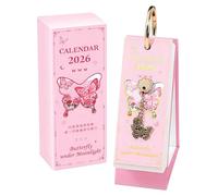 2026 Vintage European Oil Painting Calendar,Retro European Oil Painting,2026 Funny Motivational Desk Calendar,Elegant Desktop Organisar With Butterfly Pendant,Stand-Up Present For Women