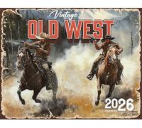 2026 Vintage Old West Wall Calendar 16-Month X-Large Size 14x22, Retro Western Calendar by The KING Company-Monster Calendars