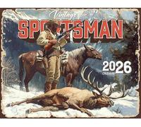 2026 Vintage Sportsman Wall Calendar 16-Month X-Large Size 14x22, Retro Hunting Calendar by The KING Company-Monster Calendars