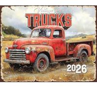 2026 Vintage Trucks Wall Calendar 16-Month X-Large Size 14x22, Retro Truck Calendar by The KING Company-Monster Calendars