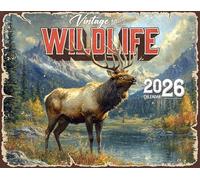 2026 Vintage Wildlife Wall Calendar 16-Month X-Large Size 14x22, Retro Widllife Calendar by The KING Company-Monster Calendars