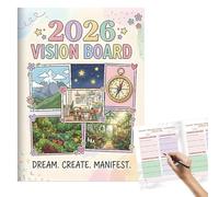 2026 Vision Board Book - 28.5 x 21 cm Planning Journal, Paper Goal Workbook, Vision Board Clip Art Guide | Scheduling Accessories for Students, Entrepreneurs, Teachers, Professionals, Artists
