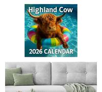 2026 Wall Calendar 12 Month,Highland Cow 2026 Wall Calendars | Jan-Dec Monthly Planner for Organizing Planning Home Apartment Office Dorm School Indoor Student Teacher