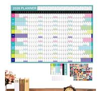 2026 Wall Calendar 12 Month Large Grid Planning Organizer - Twin-Wire Binding Thick Paper Ruled Blocks Hanging Hook Monthly Planner with Notes Section | Event Appointment Birthday Deadlines Meal