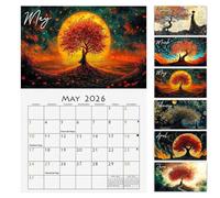 2026 Wall Calendar - 2026 Wall Calendar Planner Monthly,Decorative Personal Time Management Planner for School Studio Offices Meeting Room Home Classroom