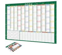 2026 Wall Calendar, 29 X 20 Inch Large Planning Notebook With Tip Labels, Offices Wall Calendar, For Reading Health Mental Study School Task Home Vacation Party Birthday Travel