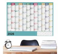 2026 Wall Calendar - 29 X 20 Inch Large Work Supplies with Tip Labels - Offices Wall Calendar | for Reading Health Mental Study School Task Home Vacation Party Birthday Travel
