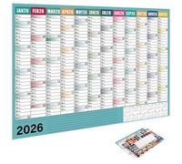 2026 Wall Calendar - 29x20 Inch Paper | Large Year Planner with Tips Labels, Monthly Layout Stickers, Activity Tracking, Exercises, Cleaning Goal Planning