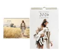 2026 Wall Calendar - Agenda with Illustrated Biblical Stories, Planner Hanging for Daily Organization, Inspired Decoration | Ideal Home School House, Study Room, Family Meetings