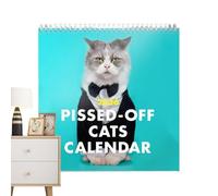 2026 Wall Calendar | Angry Cat Monthly Calendar for Desk | Thick Paper Office Supplies for Daily Planning | for Living Room, Room, Classroom, Notice Board, Holiday