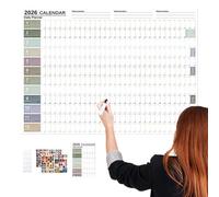 2026 Wall Calendar - Annual Wall Calendar - 12 Month Foldable Organizer for Home Office School Decoration 43x58cm for Family Students