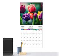 2026 Wall Calendar - Annual Wall Organizer, Printable Date Grid | Stylish Botanical Wall Calendar 2026 With Large Appointment Boxes And Space For Notes