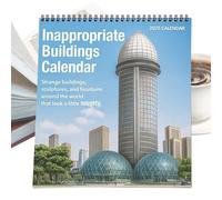 2026 Wall Calendar Architectural | Monthly Fun Buildings Calendar Planner 2026 | Home Office Organizer Humor Hanger for Apartment School Dorm Kitchen Study Living Room Scheduling
