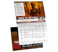 2026 Wall Calendar, Black History Calendar, 11x17 Inch Open, Thick and Sturdy Paper, Power to the People 365 Facts Calendar for History Enthusiasts, Classroom, Home Decor