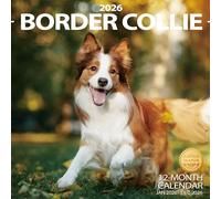 2026 Wall Calendar Border Collie Planner Calendar, Hangable Monthly Wall Calendar with Large Blocks for Organizing & Planning, Academic Schedule, Home, Office & family, Thick & Sturdy Paper (12"x24