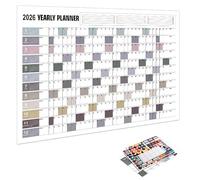 2026 Wall Calendar, Calendar Poster for the Whole Year with Stickers - Organisation Time Management Accessories for Meeting Room Home Class Office Studio