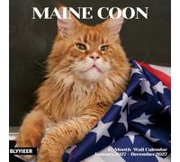 2026 Wall Calendar,Cat Calendar 2026,Maine coon Monthly Wall Calendar, 12" x 24" Open,Family Planner Calendar Organizer with Maine coon Images, for Cats Lovers