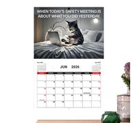 2026 Wall Calendar - CAT Theme Planner, Feline Monthly Scheduler | Illustrated Artwork Organizer, Calendar Board for Decorative Animal Lovers, Desk Accessory ins
