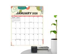 2026 Wall Calendar for 12 Months, Monthly Planner 12 Months, Decorative Daily Planner, for School, Home, Family, Classroom, Teacher, Adults, Women, Men, Work, Study, Meals Preparation