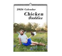 2026 Wall Calendar Fun Chicken Theme with Cute Daddies Design Chicken Wall Calendar