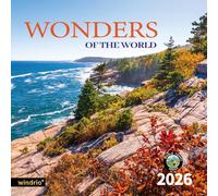 2026 Wall Calendar,Funny Calendar 2026, July 2025 - December 2026, Wall Calendar Wonders of the World, 12" x 24" Opened, Full Page Months Thick Paper for Gift Organizing Planning