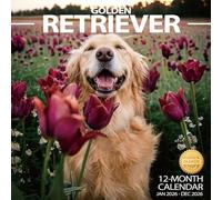 2026 Wall Calendar Golden Retriever Planner Calendar, Hangable Monthly Wall Calendar with Large Blocks for Organizing & Planning, Academic Schedule, Home, Office & family, Thick & Sturdy Paper (12"x24