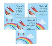 2026 Wall Calendar Here We Go Again, 2026 New Calendar for Exhausted Women, Home Office Hanging Calendar (Pack of 3)