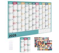 2026 Wall Calendar - Large 12 Month Planner, Poster Monthly Agenda | Decorative Organizer with Stickers for Dorm Apartment Office School Classroom Planning Family Teacher Student Holiday Christmas Gif
