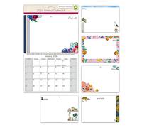 2026 Wall Calendar Memo Board Month to View Spiral Bound Hanging Planner Family Organiser with wire on, wipe-off pen for Home Office Kitchen (Random Design)