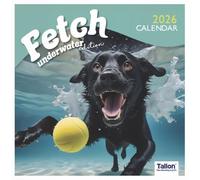 2026 Wall Calendar Month to View Planner - Large Hanging UK Wall Calendar with Cute Dogs & Cats Designs - Includes UK Bank Holidays - Ideal for Home Office Work & Pet Lovers (Fetch Underwater)