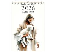 2026 Wall Calendar | Monthly 2026 Wall Calendar Bible Story - Art Jesus Hold Sheep Planner Christian Inspirational Home Decor for Church Women Birthday