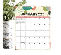 2026 Wall Calendar | Monthly Wall Planner 12 Months - Daily Planning Tool for School Office Family Teachers Adults Women Men Work Studies Meal Preparation