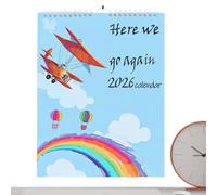 2026 Wall Calendar - Motivating Decorative Diary for Living Room Bedroom Humorous Modern Home Decoration for Living Room Apartment Student Room