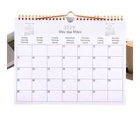 2026 Wall Calendar - Multilingual Monthly Planner, Coil Bound Organizer, Decorative Calendar with Wall Mount Feature, Family School Office Supplies with Clear Layout, Yearly Scheduler for Living Room