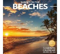 2026 Wall Calendar Planner Calendar - Sunset On The Beach Hangable Monthly Wall Calendar with Large Blocks for Organizing & Planning, Academic Schedule, Home, Office & family, Thick & Sturdy Paper