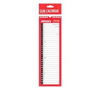 2026 Wall Calendar Slim “One Month to View” Spiral-Bound Narrow Space-Saving Monthly Planner with Notes, Red Border