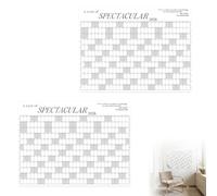 2026 Wall Calendar with Dry-Erase Surface, 120x90cm Large Reusable Laminated Planner for Home Office Classroom, White Modern Yearly Monthly Grid for Planning & Scheduling (White-2pc)