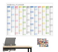 2026 Wall Calendar - Yearly Schedule Planner, Annual Academic Overview Poster, Large Grid Date Tracking Sheet, Full Twelve Month Organization Accessory for Home Office Productivity Management