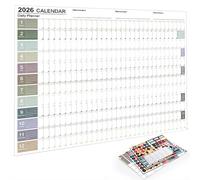 2026 Wall Calendars 365 Day Poster Calendar, Minimalist English Version with Large Writing Blocks, 2026 Yearly Planner Schedule Calendar for Home, Office, School Projects (Morandi colors)