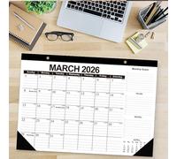 2026 Wall & Desk Calendar, Large 43x30.5 cm Tear-Off Monthly Planner from January to December 2026, with UK Holidays, Thick 120GSM Paper & Waterproof Cover for Home, Office, School