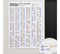 2026 Wall Habit Tracker Calendar - Large Yearly Wall Chart For Home, 2026 Self-Discipline Check-In Plan Wall-Mounted | Home Calendar Simple Border Boost Productivity Motivation Calendars
