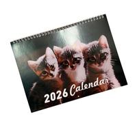 2026 Wall Mounted Monthly Calendar Twin Coil Binding Kitten Theme Calendar 12 Month From Jan to Dec for Home