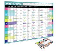 2026 Wall Planer A1 Mid Year Academic Calendar Annual Study Chart Large Yearly Planner | Large Planner for Event Appointment Birthday Deadlines Meal Planning (Green)