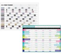 2026 Wall Planer A1 Mid Year Academic Calendar Annual Study Chart Large Yearly Planner, Large Planner for Event Appointment Birthday Deadlines Meal Planning (White & Green)