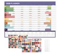 2026 Wall Planner, 74 × 52 cm Year Planner 2026 Wall, Extra Large Academic Year Planning Organizer for School Office Work Poster