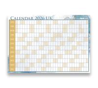 2026 Wall Planner Calendar UK - Blue & Gold Marble - A1 A2 XL - Portrait & Landscape - Holidays Marked (Marble Portrait, Bigger than A1 (863mm x 610mm))