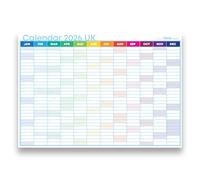 2026 Wall Planner Calendar UK - Rainbow Design - A1 A2 XL Sizes - Portrait & Landscape - Holidays & Weekends Marked (Rainbow Landscape, Bigger than A1 (863mm x 610mm))