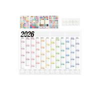2026 Wall Planner - Large Year Chart Planner, Complete Year Planning Organizer, Annual Learning Chart | Wall Calendar for Kids School College Office Home Kitchen Teacher Family
