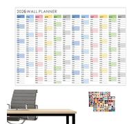 2026 Wall Planner - Large Year Planner | 12 Month Calendar 2026, Decorative Poster for Life Organization, Timetables, Teachers, Students, Adults, Home, Living Room, School and Bu